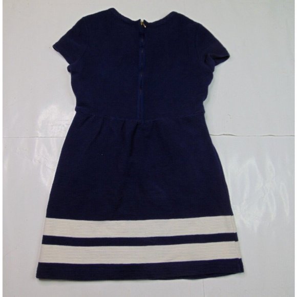 Vineyard Vines Women Size 10 Mid Length Dress Striped Corduroy Blue Short Sleeve - Picture 5 of 8